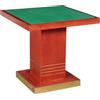 Tavolo Vintage Gioco Anni 80 Legno Impiallacciato Tinto Anilina Ottone