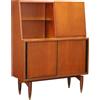 Mobile Vintage Anni 60 Legno Impiallacciato di Teak Ante Scorrevoli