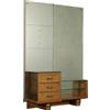 Petineuse Vintage Anni 20-30 Legno Impiallacciato Noce Specchio Vetro