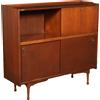 Highboard Vintage Anni 60 Legno Impiallacciato di Teak Ante Scorrevoli