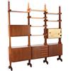 Libreria Vintage Anni 60 Ribalta laccata Legno impiallacciato Mogano
