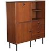 Highboard Vintage Anni 60 Legno Impiallacciato Mogano Gambe Metallo