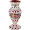 Vaso Vintage Cristallo trasparente Moser Boemia '900 Rosso Decori oro
