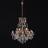 Lampadario Antico Bronzo Dorato 15 luci Italia '900 Pendenti vetro