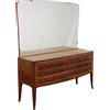 Comò Vintage Anni 50-60 Legno Impiallacciato d'Acero Specchio Ottone