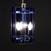 Lampada Vintage Anni 60 in Metallo Cromato e Vetro Blu