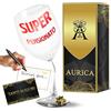 Aurìca Calice Vino Personalizzato SUPER PENSIONATO - Il Regalo Divertente Per Brindare A Un Traguardo Epico E Al Meritato Riposo! Bicchiere Piegato Originale E Inaspettato Con Scatola Regalo Inclusa