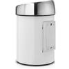 Brabantia Touch Bin con Coperchio Inox Lucido, 3 L, Bianco