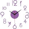 PETSTIBLE Orologio da parete 3D senza cornice silenzioso orologio da parete fai da te numero adesivi da parete decorazione per la casa per la camera da letto soggiorno viola