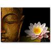 Quadri L&C ITALIA Quadro Buddha Zen 3 - Stampa su Tela Orientale Budda e Fiore di Loto per Soggiorno Moderno Bagno Camera da Letto Centro Benessere Estetico 70 x 50