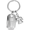 Depesche 11800-011 Portachiavi in Argento con Lettera J e Angelo Custode, in Lega di Zinco, Incluso Astuccio in Velluto colorato