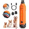 Gimars Lima Unghie Cani 6 velocità Tagliaunghie per Cani Elettrico Tagliaunghie Unghie Cani con Luce LED Ricaricabile Lima per Unghie Cane per Animali con USB 3 Porte,Arancia