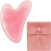 NyxSeat 1 pezzo di pietra Gua Sha a forma di cuore e 1 borsa portaoggetti, massaggiatore in resina, massaggiatore per il viso, pietre massaggianti per occhi, cura della pelle e rilassamento dei