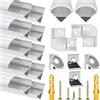 Chesbung 10 Pezzi Profilo Alluminio Led Forma V per Strisce LED, 1meter / 3.3ft Led Alluminio Canale Led Trunking, Profilo LED Striscia Diffusori, Profilo Led In Alluminio Con Copertura Bianca Lattea