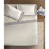 Ipersan Set Completo Lenzuola Matrimoniali, Cotone e Lino, 1 Lenzuolo da sopra 250x300cm + 1 Lenzuolo da sotto 180x200+25cm + 2 Federe 83x52cm, con Bottoni in Avorio Vegetale, Made in Europe