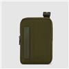 Piquadro Borsello porta iPad mini pocket crossbody bag in recycled fabric Verde