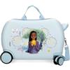 Disney Joumma Bags, Wish Watch us Shine, Valigia Cabina, Valigia per bambini, realizzata in ABS, un materiale rigido e leggero, ruote anteriori doppie a rotazione multidirezionale, molteplici modi per