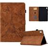 Rosbtib Custodia per Lenovo Tab M10 (2. Generation) 10,1 2020, Pelle PU Cover [Funzione di Supporto] [Slot per Scheda] Cover Lenovo Tab M10 HD 2ND Gen TB-X306F TB-X306X - Marrone Tralicci in ferro