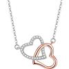 VANSZA collana signore 925 Sterling Silver intrecciati cuori signore collana pendente per le donne ragazze con scatola di gioielli (argento e oro rosa)