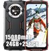 Blackview BV9300Pro 24GB+256GB Rugged Smartphone 2024, MTK G99 Octa core Android 13 Telefono Robusto, 15080mAh 33W, 64MP+32MP, 6.7 FHD+ Cellulari Resistente IP68, Dual 4G LTE NFC OTG GPS FM, Arancia
