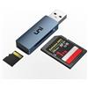 uni Lettore di schede SD, USB 3.0 ad Alta velocità, Lettore di schede di Memoria Micro SD, Supporta schede SD/Micro SD/TF/SDHC/SDXC/MMC/UHS-I Compatibile con Mac, Win, Linux, PC, Laptop, Blu