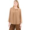 Bianca Della Torre Blusa in georgette doppiata Scollo tondo Made in Italy