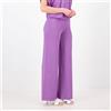 Matilde Design Pantaloni palazzo in maglia lamé con vita elastica