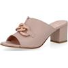 Soffice Sogno Sabot in pelle con morsetto tacco 6,5cm