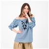 Mood Atelier Blusa con spalle scoperte e ricamo