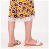LUna Pantaloni cropped in jersey di viscosa fantasia con pizzo