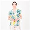 Enjoy Blusa scollo V in georgette fantasia Motivo pieghe Made in Italy