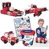 Clics Fire Edition giocattolo da costruzione per bambini dai 3 anni in su,giocattolo educativo creativo in set da 127 pezzi, mattoncini da costruzione per ragazze e ragazzi, giocattolo Montessori STEM