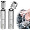 Zocipro 2Pcs Chiave Candela, Chiave per Candela Magnetica con Giunto Universale, Parete Sottile 12 Punti 3/8 Presa per Candela Girevole, Strumenti per la Rimozione della Candela (14mm+16mm)