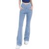 Dotwites A vita alta Crossover Stretch Knit Wide Leg Denim Flare Jegging, pantaloni blu a matita in denim blu a vita alta sottile, Azzurro, XL