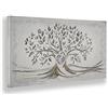 Giallobus - Quadro - 02 - Capezzale Moderno - Sacra Famiglia e Albero della Vita - Black&Gold - Tela Canvas Telaio Standard - 35x17,5 - Pronto da Appendere - Quadri Moderni per la casa