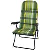 GARDENIA Carrello a Sfilo Sdraio Relax Reclinabile con Cuscino, Verde, 58,5 x 74 x 108 cm