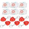 Luqeeg Maschera Facciale per RCP, 6 Maschere Tascabili per Rianimazione Cardiopolmonare con Valvola Unidirezionale, Visiera Portatile per Barriere Respiratorie per RCP, Kit di Emergenza Portachiavi