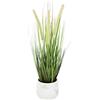 Flair Flower Erba artificiale a coda di volpe con vaso per piante artificiali, decorazione ornamentale con borchie
