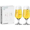 RITZENHOFF 3471007 Bicchiere da birra 300 ml - Set di 2 - Serie Brauchzeit, bottiglia di birra e apribottiglie, multicolore - Made in Germany
