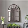 MirrorOutlet The Kirkby - Specchio da parete ad arco con cornice in metallo, stile finestra della chiesa, 89 x 69 cm, con retro nero per tutte le condizioni atmosferiche.