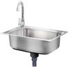 XUNFAKE Lavello In Acciaio Inox Con Rubinetto Lavelli Da Cucina Domestici, Lavello Rettangolare 1 Vasca Per Lavello Commerciale Ristorante Cucina Appartamento (38x33cm)