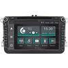 Jf Sound car audio system Autoradio Custom Fit per Volkswagen Android GPS Bluetooth WiFi Dab USB Full HD Touchscreen Display 9,Nero