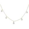 DelPia, Collana Donna Tecnica Brevettata 2begold 1/10 Oro 18kt e Anima Argento Sterling 925 Pendenti Stelle con Cristalli Bianchi (45cm)