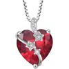 starchenie Collane Donna Argento Sterlina 925 Cuore e delle stelle Rubino Zirconi Collane Ciondolo Gioielli Regalo