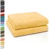 ZOLLNER 2 teli da bagno - morbidi e assorbenti teli doccia XXL - lavabili a 95°C - cotone - 100x150 cm - giallo