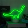 Aslanka Luce al neon a forma di dinosauro, luce notturna a LED, alimentata a batteria/USB, decorazione per Natale, festa di compleanno, camera da letto, lampada da tavolo per bambini