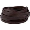 GORGECRAFT 5m*5mm*1mm Vera Pelle Corda Cavo di Cuoio Piatto Striscia di Cinturino In Pelle Pelle di Vacchetta Naturale Fili Intrecciati Corda per Braccialetti Collana Creazione, Caffè