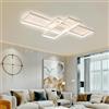 Qiaomao Plafoniera LED Soffitto Moderno Bianco 90cm, Dimmerabile Lampadario Soggiorno da Salotto Con Telecomando, Lampada da Parete Soffitto Camera da Letto Cucina e Ufficio Soggiorno Lampadari