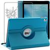 ebestStar - Cover per iPad Pro 9.7 (2016) Apple, Custodia Protezione Rotazione 360, Pelle PU, Blu + Vetro Temperato
