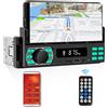 CAMECHO Autoradio 1 Din con doppio Bluetooth 5.1 con App Control, Stereo Auto con supporto per telefono, lettore MP3 Supporto FM/AUX-IN/TF Ricarica Type-c 7 Retroilluminazione colorata+ Telecomando